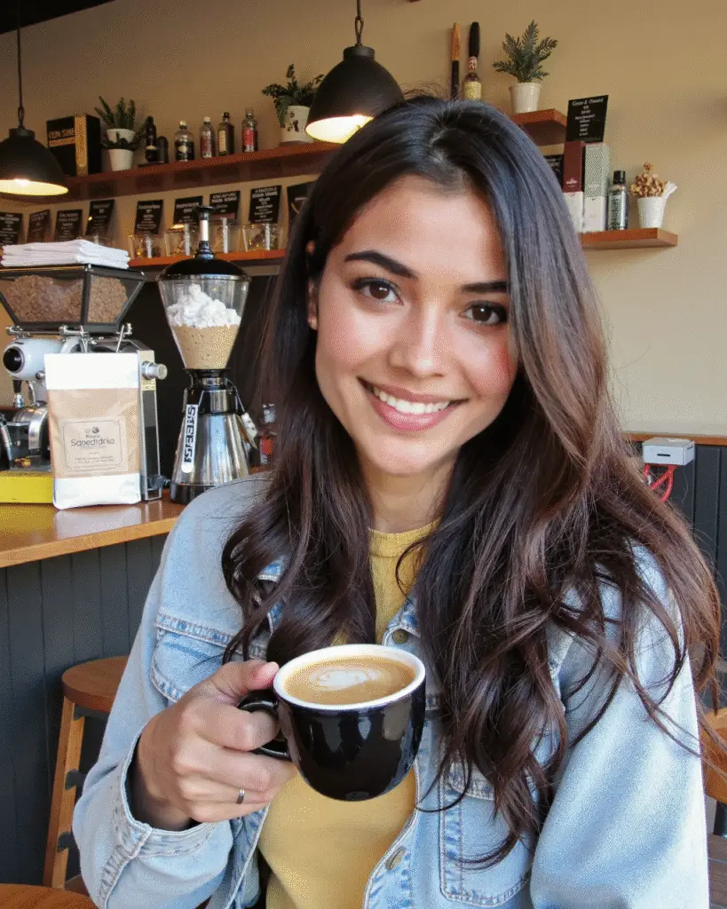 Pretty girl in the coffee shop